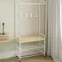 JIAYING Coat Rack Standing Multi-Functional Coat Rack,Industrial Coat Rack Shoe Bench, 3 in 1 Design, Easy Assembly, for Clothes Hat Scarf Hanger Bag Umbrella Shoes (Color : White) JIAYING Coat Rack Standing Multi-Functional Coat Rack,Industrial Coat Rack Shoe Bench, 3 in 1 Design, Easy Assembly, for Clothes Hat Scarf Hanger Bag Umbrella Shoes (Color : White)