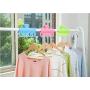 IJIA 3 Pack Clothes Pegs Windproof Laundry Hanger Clips with 7 Holes, Drying Rack Closet Organizer Plastic Clothes Hanging Rack Anti-Wind Clothespin - Random Color