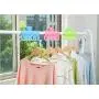 IJIA 3 Pack Clothes Pegs Windproof Laundry Hanger Clips with 7 Holes, Drying Rack Closet Organizer Plastic Clothes Hanging Rack Anti-Wind Clothespin - Random Color