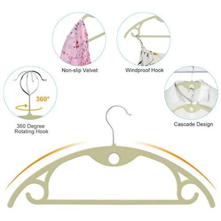 IEOKE Velvet Clothes Hangers Non Slip, 50-Pack No Shoulder Bumps Suit  Hangers Ultra Thin Space