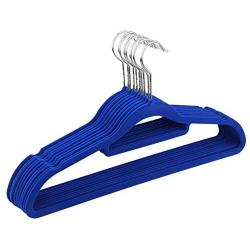 KYCPTNFJ Pack of 10 Non-Slip Thin 360 Degree Swivel Flocked Adult Clothes Hangers with Tie Bar