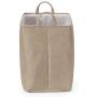 Every Deco Rectangular Storage Bin Laundry Basket with Handles Fold-able Collaspible Toys Clothes Books Magazines Arts and Crafts - 15.7" x 11.8" x 15.7" - Khaki Crosshatch
