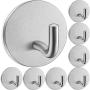 Bathroom Towel Hook 8 Pack Heavy Duty Self Adhesive Hooks Without Nails Metal Sticky Hooks for Hanging Coat Clothes Shower,Stick on Wall Door Closet Kitchen Hooks -Stainless Steel-Brushed Bathroom Towel Hook 8 Pack Heavy Duty Self Adhesive Hooks Without Nails Metal Sticky Hooks for Hanging Coat Clothes Shower,Stick on Wall Door Closet Kitchen Hooks -Stainless Steel-Brushed