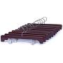 JS HANGER Wooden Hanger with Two Chrome Clips, Walnut, 10-Pack