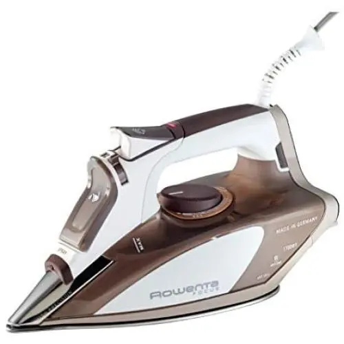 Rowenta DW5080 1700-Watt Micro Steam Iron Stainless Steel Soleplate with Auto-Off, 400-Hole, Brown