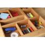 RISU Bamboo Drawer Organizer: Storage Boxes for Tidying Up Junk - Multi-Sized Set of 5, Sturdy and Sustainable, Perfect Trays for Office Supplies, Make-Up Cosmetics and Kitchen Utensils