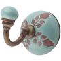 Indianshelf Handmade 1 Artistic Vintage Green Ceramic Leaf Cut Etched Key Hooks Hangers/Clothes Hooks for Doors