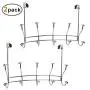 Mebbay Pack of 2 Over The Door Rack, Heavy Duty Organizer Hooks, Over Door Hanger for Clothes, Towels, Hats - 5 Dual Hooks