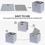 Foldable Storage Bins,13x13 Storage Cubes Basket Containers for Shelf Cabinet Bookcase Boxes,Thick Fabric Drawers,4pcs, Sliver Grey