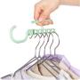 10PC Random Color Hangers for Clothes Windproof Hanger Fixed Holder Buckle Household Anti-Slip Clothes Hanger Plastic 5 Circle Hanger Decoration