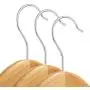 Casafield - 20 Natural Wooden Suit Hangers - Premium Lotus Wood with Notches & Chrome Swivel Hook for Dress Clothes, Coats, Jackets, Pants, Shirts, Skirts
