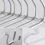 KID2 Light Weight Aluminum Clothes Hangers with Notches Durable Heavy Duty Metal Hangers with Bar Non Slip Anti-Rust Hangers Ideal for Suits Garments Sweater Shirts,5 Pack,16.3in (5, Thickness 4mm)