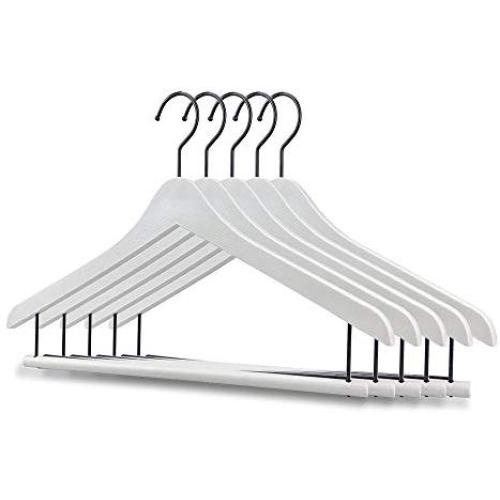5-Pack Heavy Duty Hangers,High-Grade Coat Suit Hangers with Pants Bar,Plastic Clothes Hangers with 360 Degree Swivel Hook,Upgrade Plastic Materials White Hangers,No Fading,Pearl White 5-Pack Heavy Duty Hangers,High-Grade Coat Suit Hangers with Pants Bar,Plastic Clothes Hangers with 360 Degree Swivel Hook,Upgrade Plastic Materials White Hangers,No Fading,Pearl White