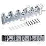 SAVICOS Mop and Broom Holder, Multipurpose Wall Mounted Heavy Duty Tool Organizer Storage Hooks,Ideal Broom Hanger for Kitchen Garden and Garage Laundry Room,5 Position with 6 Hooks