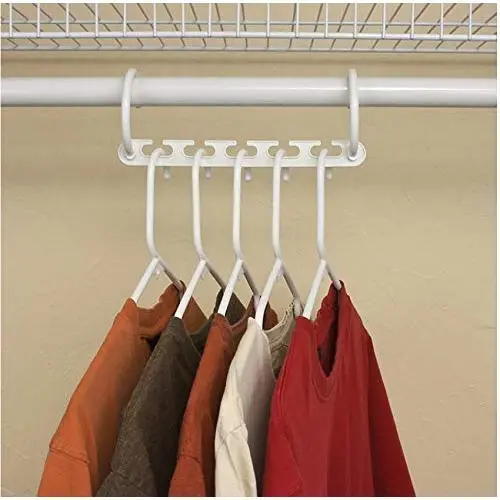 10pcs 5 Hole Magic Hanger Space Saving Hanger Plastic Cloth Hanger Hook Organizer Wardrobe Save Practical Hook Closet Organizer Tool