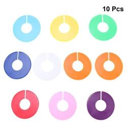 TOPBATHY 10pcs Clothes Size Dividers,Clothing Rack Dividers,Round Clothes Rack Clothes Hangers, Commercial Clothing Racks, Clothing Shops (Mixed Colors, 9 x 9 x 0.2cm)