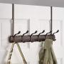 mDesign Decorative Over Door Long Easy Reach 12 Hook Metal Storage Organizer Rack to Hang Jackets, Coats, Hoodies, Clothing, Hats, Scarves, Purses, Leashes, Bath Towels & Robes - Bronze