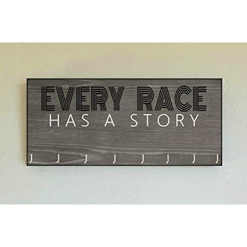Race Medal Holder/Running Medal Hanger EVERY RACE HAS A STORY- Wood Wall Mounted Medal Organizer. CUSTOMIZATION Available