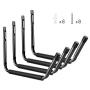 Heavy Duty Garage Indoor Kayak Storage Hooks Hanger, Wall Mounted Utility Hanging Cradle Rack for Canoe Paddle Board, Surfboard,Snow Board,Ski Board, Ladder, Folding Chairs, Bicycle and Tools (4 Pack)