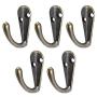 uxcell 5Pcs Wall Mounted Hook Robe Hooks Retro Style Single Clothes Hanger, Zinc Alloy, Bronze Tone
