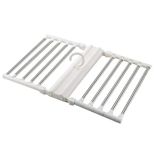 HJYPYJ Magic Hanger,Stainless Steel + Abs Magical Hangers,Double Row Rotate Trouser Hangers,Space-Saving Organizer Hangers,Suitable for Wardrobe Cloakroom Multi-Layer Storage/White / 54x36.8 HJYPYJ Magic Hanger,Stainless Steel + Abs Magical Hangers,Double Row Rotate Trouser Hangers,Space-Saving Organizer Hangers,Suitable for Wardrobe Cloakroom Multi-Layer Storage/White / 54x36.8