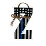 Thin Blue Line Initial Wreath | Police Officer Door Hanger, Thin Blue Line | Thin Blue Line Flag | Patriotic Thin Blue Line | Deputy Thin Red Line | Peace Officer Initial Door Hanger | Blue Line