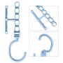Plastic 5 Circle Multilayer Windproof Clothes Hanger Organizer Fixed Holder Storage Racks Buckle Hanger Anti-Slip Home Hanger 10pcs Random Color
