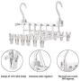 Ice-Beauty-ukzy Foldable Clothes Hangers Plastic 6 in 1,Multi-Function Magic Drying Pants Holder Skirt Clip Adjustable Dual Hooks Creative Space Saving Drying Rack Wardrobe Organizer White2packs