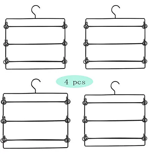 HJYPYJ Magic Hanger,Multi-Layer Storage Magical Hangers,Layer 6 Double-Sided Removable Trouser Hangers,Space-Saving Organizer Hangers, Durable/Black / 33x35cm HJYPYJ Magic Hanger,Multi-Layer Storage Magical Hangers,Layer 6 Double-Sided Removable Trouser Hangers,Space-Saving Organizer Hangers, Durable/Black / 33x35cm