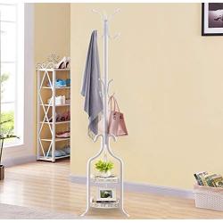 Coat Hangers Simple Coat Rack Floor Two-Tier Hanger Bedroom Metal Clothes Rack Korean Disc White Floor Hanger -0223