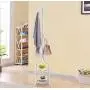 Coat Hangers Simple Coat Rack Floor Two-Tier Hanger Bedroom Metal Clothes Rack Korean Disc White Floor Hanger -0223 Coat Hangers Simple Coat Rack Floor Two-Tier Hanger Bedroom Metal Clothes Rack Korean Disc White Floor Hanger -0223