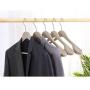 SAASNY Plastic Hangers,10 Extra Wide 45cm Heavy Duty Brown Plastic Jacket Clothes Garment Hangers with Non Slip Trouser Bar,Extra Smooth Finish,for Drying and Storage
