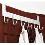 UDENIS Over Door Hook Hanger,Heavy-Duty Organizer for Coat,Bag,Robe,Towel,Bathroom,Sturdy Waterproof Anti-Rust 6-Hooks Aluminum Silver