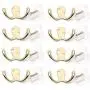 Rannb Set of 8 Gold Double Prong Robe Hook Retro Cloth Hanger Wall Mounted Used in Bedroom, Garden & Kitchen (Gold)
