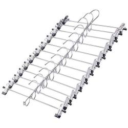 Tosnail 12 Pack Skirt Hangers Add-On Hangers Stackable Hangers Cascading Hangers Pants Hangers with Clips