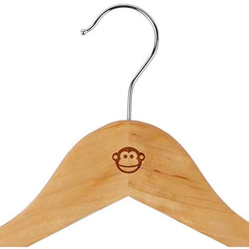 Monkey Face Maple Clothes Hangers - Wooden Suit Hanger - Laser Engraved Design - Wooden Hangers for Dresses, Wedding Gowns, Suits, and Other Special Garments