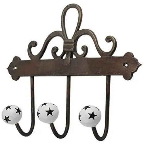 Indianshelf Handmade 2 Artistic Vintage Black Ceramic Star Wall Hooks Hangers/Key Hooks for Clothes Indianshelf Handmade 2 Artistic Vintage Black Ceramic Star Wall Hooks Hangers/Key Hooks for Clothes