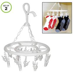 Evelots Clip and Drip Clothes/Laundry Drying Hanger with 16 Clips Total-Set/2