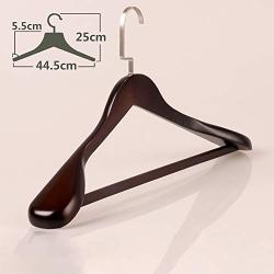 QHQH Pack of 4 Wooden Coat Clothes Hangers, Wide Shoulder Hangers Space Saving 360° Rotating Hook Suit Hangers Ideal for Suits Coats Jackets Pants Dresses (23cm39cm/25cm44.5cm)