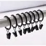 Heyuni.1PC Window Curtain Clips Hanger with Ring Strong Metal Drapery Decorative Hanging Curtain Hook Black 4.0mmX38mm Heyuni.1PC Window Curtain Clips Hanger with Ring Strong Metal Drapery Decorative Hanging Curtain Hook Black 4.0mmX38mm