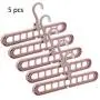 ARTSOTRE 5 Packs Magic Clothes Hangers Space Save Closet Organizer，360 Degree Rotation Non Slip Plastic Clothes Grouper with 9 Slots, for Home, College Dorm Room (Pink)