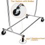 HOKEEPER 250 Lbs Load Capacity Commercial Grade Clothing Garment Racks Heavy Duty Sing Rail Adjustable Collapsible Rolling Clothes Rack on Wheels, Chrome Finish HOKEEPER 250 Lbs Load Capacity Commercial Grade Clothing Garment Racks Heavy Duty Sing Rail Adjustable Collapsible Rolling Clothes Rack on Wheels, Chrome Finish
