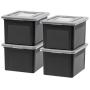 IRIS USA, Inc. FB-21EE Letter and Legal Size File Box, Medium, Black, 4 Pack