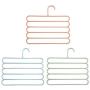 KYCPTNFJ 2 PCS 5-Layer Clothes Hanger Drying Racks Multi-Functional Hanger Multi-Storey Scarf Racks Anti-Slip Pants Folder