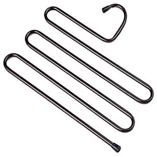 YYGIFT Practical Trouser Pants Hangers Rack Space Saver for Hanging Tie Trousers Pants Scarf Jeans Bronze