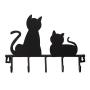 SODIAL(R)Fashion Black cat design Metal Iron Wall Door Mounted Rustic Clothes Coat hat key hanging Decorative Wall Hooks Robe Hanger