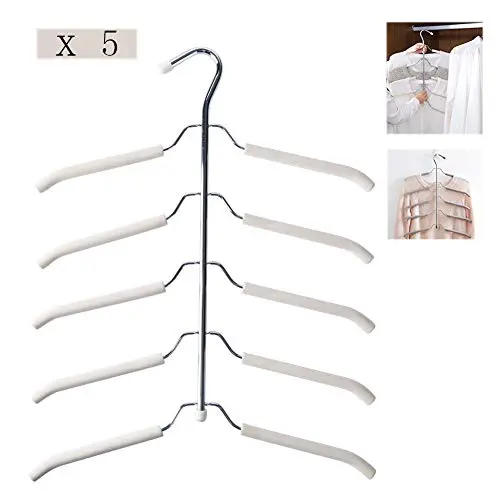 HJYPYJ Magic Hanger,Five Storage Multifunction Magical Hangers,Household Stainless Steel + Sponge Hanger,Space-Saving Organizer Hangers, Strong Bearing Capacity/White / 5 pcs HJYPYJ Magic Hanger,Five Storage Multifunction Magical Hangers,Household Stainless Steel + Sponge Hanger,Space-Saving Organizer Hangers, Strong Bearing Capacity/White / 5 pcs