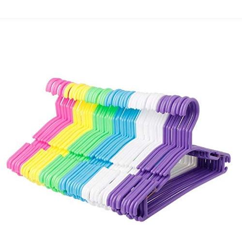 20pcs Random Color Non Slip Plastic Kids Plastic Coat Hangers Child Baby Clothes Stands Multi Color