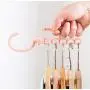 Plastic 5 Circle Multilayer Windproof Clothes Hanger Organizer Fixed Holder Storage Racks Buckle Hanger Anti-Slip Home Hanger 10pcs Random Color