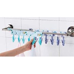 Lyjo Clothes Hanger with Plastic Clips. Portable Clothes Drying Rack, Ideal for Small Garments.Percha para ropa con Clips plásticos. Gancho portátil con pinzas Ideal para el secado de las prendas.